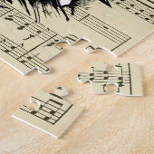 Puzzle Roses du crâne humain Goth Biker Illustration d'ar (Côté)