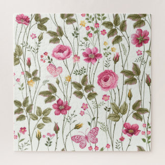 Puzzle Roses et papillons : Floral Seamless