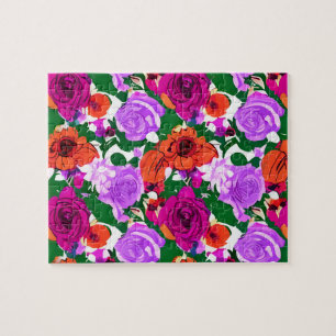 Puzzle Roses Florales Colorées Aquarelle