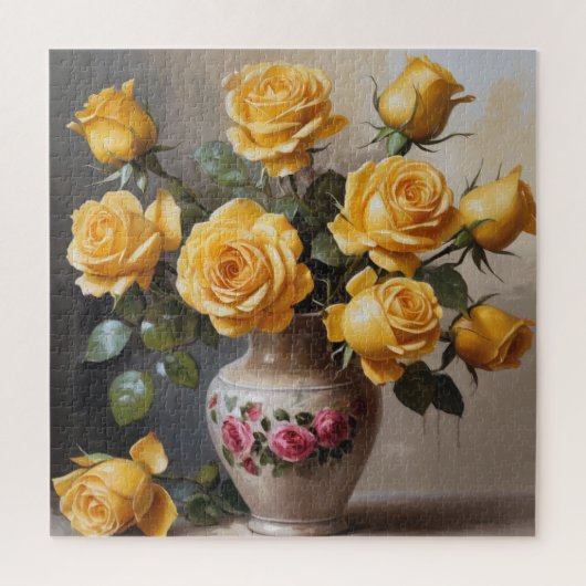 Puzzle Roses jaunes dans le vase (Vertical)