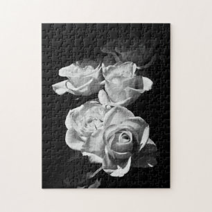 Puzzle Roses noirs et blancs