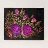 Puzzle roses pourpre aquarelle (Horizontal)