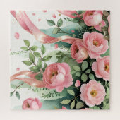 Puzzle Roses roses et rubans (Horizontal)