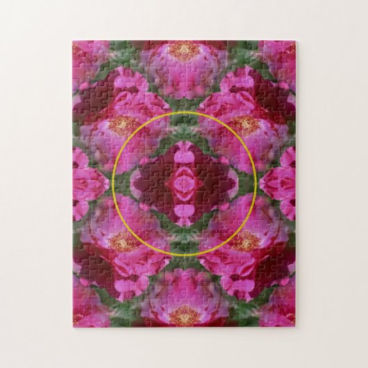 Puzzle Roses Roses Roses Florales Abstrait Cadre Ajouter (Vertical)