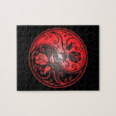 Puzzle Roses, rouge et noir de Yin Yang (Horizontal)