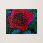 Puzzle Roses rouges aux tons bleus (Horizontal)