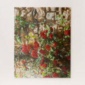 Puzzle Roses rouges contre un mur de pierre (Vertical)
