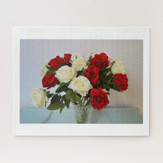 Puzzle Roses rouges et blancs (Horizontal)