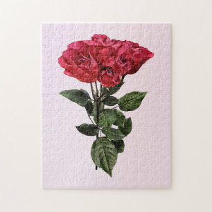 Puzzle Roses rouges et feuilles
