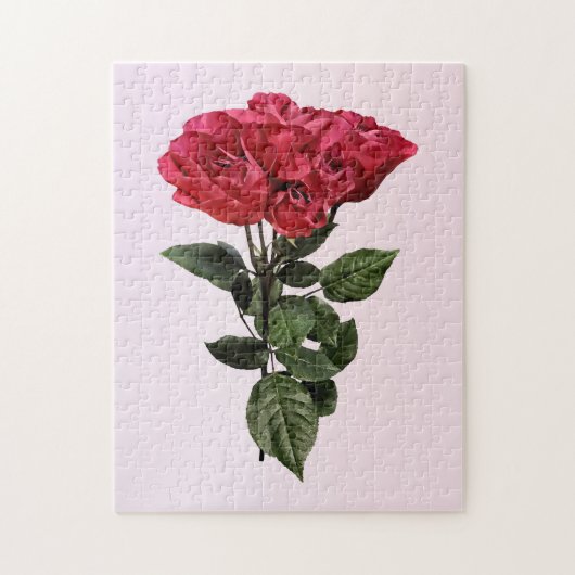 Puzzle Roses rouges et feuilles (Vertical)