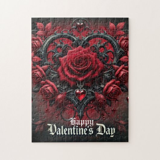 Puzzle roses rouges gothiques Saint Valentin (Vertical)