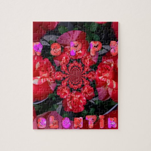 Puzzle Roses rouges Iridescente "Bonne Saint Valentin" Im (Vertical)