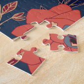 Puzzle Roses rouges Peonies Arrière - plan foncé (Côté)