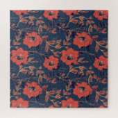 Puzzle Roses rouges Peonies Arrière - plan foncé (Horizontal)