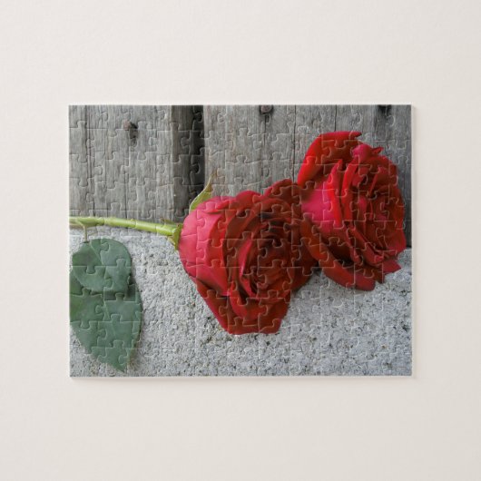 Puzzle Roses rouges rustiques (Horizontal)
