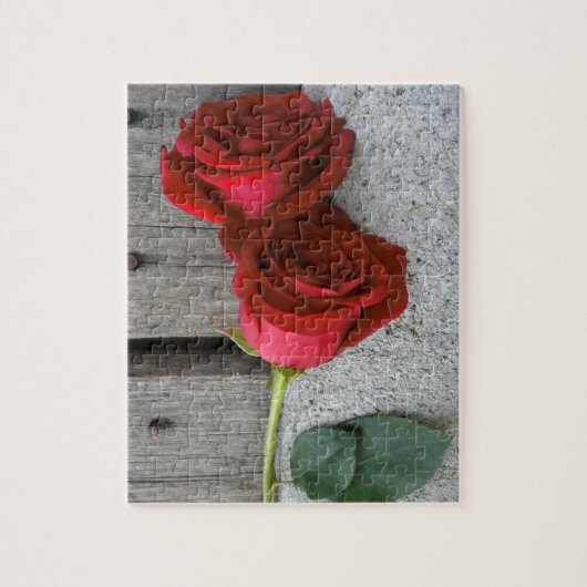 Puzzle Roses rouges rustiques (Vertical)