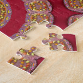 Puzzle Rosettes rouge or jaune Mandala (Côté)