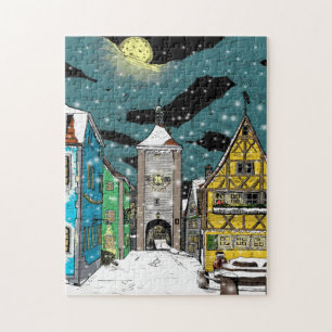 Puzzle Rothenburg ob der Tauber Allemagne à Noël