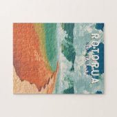 Puzzle Rotorua Nouvelle-Zélande Illustration Voyage Art R (Horizontal)
