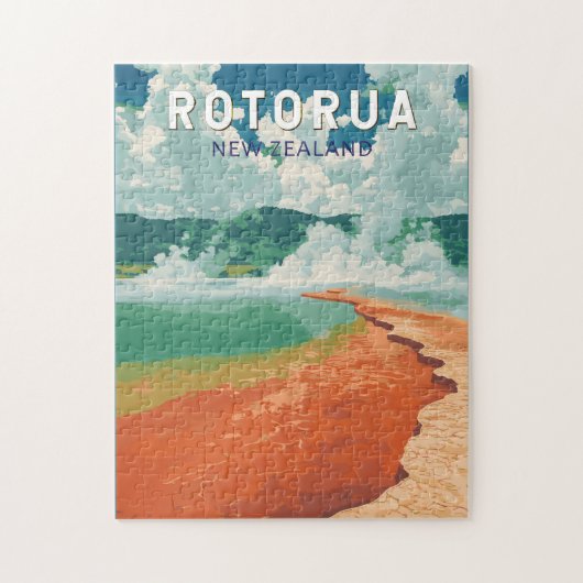Puzzle Rotorua Nouvelle-Zélande Illustration Voyage Art R (Vertical)