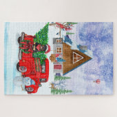 Puzzle Rottweiler Chien en livraison Noël Camion Neige (Horizontal)