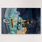 Puzzle Rottweiler Chien Halloween Camion Effrayant Nuit (Horizontal)