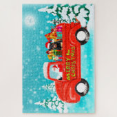 Puzzle Rottweiler Chien Noël Père Noël Livraison Camion (Vertical)