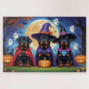 Puzzle Rottweiler Chiens Citrouille Halloween Funny