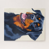 Puzzle Rottweiler Dog Pet Painting Watercolor (Horizontal)