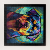 Puzzle Rottweiler en Verre Coloré (Horizontal)