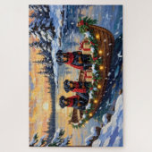Puzzle Rottweiler Noël Bateau Fêtes (Vertical)