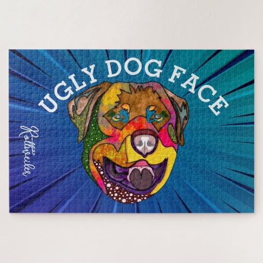 Puzzle Rottweiler sale chien visage 1000 pièce Jigsaw Puz (Horizontal)