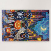 Puzzle Rottweiler Trick-or-Treating In Halloween Costumes (Horizontal)