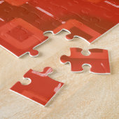 Puzzle Rouge Abstrait Géométrique Fantaisiste (Côté)