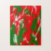 Puzzle Rouge, blanc et vert Abstrait (Vertical)
