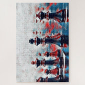 Puzzle Rouge, Blanc, Pièces d'échecs Bleues Roi, Reine, É (Vertical)