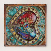 Puzzle Rouge & Bleu Vitrail Heart Steampunk Series (Horizontal)