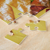 Puzzle Rouge brillant coloré | Feuilles automnales jaunes (Côté)