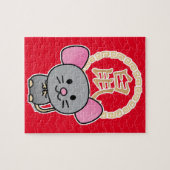 Puzzle Rouge chanceux lunaire chinois d'argent de rat de (Horizontal)
