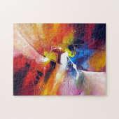 Puzzle Rouge Jaune Vert Bleu Violet Art Abstrait Moderne (Horizontal)