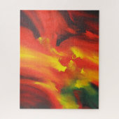 Puzzle Rouge jaune vert moderne Abstrait expressionniste (Vertical)