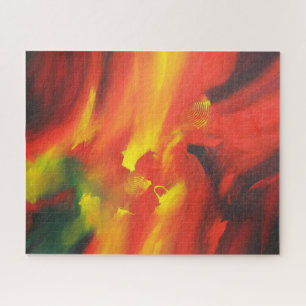 Puzzle Rouge jaune vert moderne Abstrait expressionniste