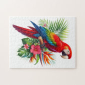 Puzzle Rouge macaw tropical floral (Horizontal)
