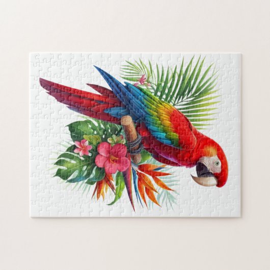 Puzzle Rouge macaw tropical floral (Horizontal)