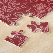 Puzzle Rouge Paisley Damask Designer Floral Classic (Côté)