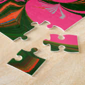 Puzzle Rouge Rose Chaud Doré Vert (Côté)