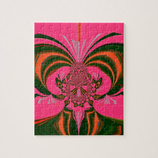 Puzzle Rouge Rose Chaud Doré Vert (Vertical)