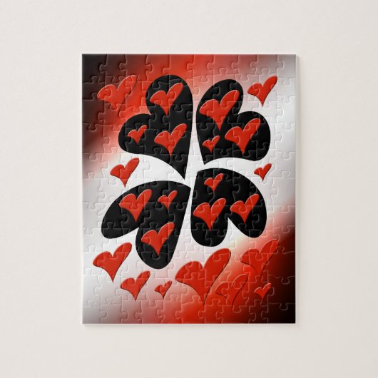 Puzzle Rouge sur les coeurs noirs (Vertical)