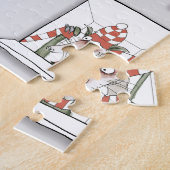 Puzzle rouges de jour de match de chienchien (Côté)