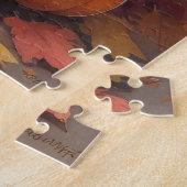 Puzzle Rough Collie À L'Automne Feuilles Thanksgiving Art (Côté)